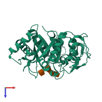 PDB entry 3n18 coloured by chain, top view.