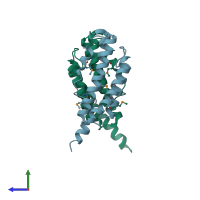 PDB entry 3n1b coloured by chain, side view.