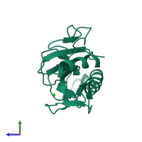 PDB entry 3n1r coloured by chain, side view.