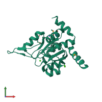 PDB entry 3n1u coloured by chain, front view.