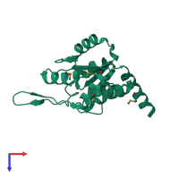 PDB entry 3n1u coloured by chain, top view.