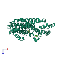 PDB entry 3n1v coloured by chain, top view.
