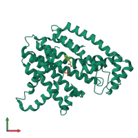 PDB entry 3n1w coloured by chain, front view.