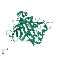 PDB entry 3n2p coloured by chain, top view.