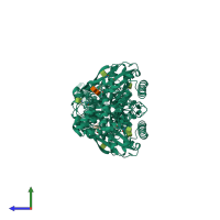 Homo dimeric assembly 1 of PDB entry 3n2z coloured by chemically distinct molecules, side view.