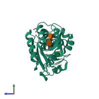 PDB entry 3n31 coloured by chain, side view.
