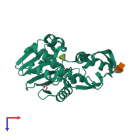 PDB entry 3n31 coloured by chain, top view.