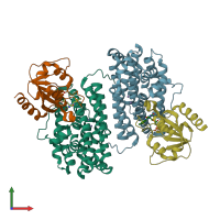 PDB entry 3n39 coloured by chain, front view.