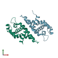 PDB entry 3n3w coloured by chain, front view.