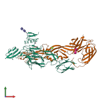PDB entry 3n40 coloured by chain, front view.