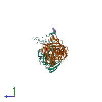 PDB entry 3n40 coloured by chain, side view.