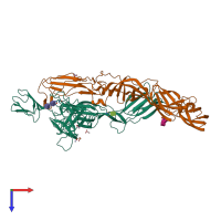 PDB entry 3n40 coloured by chain, top view.