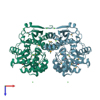 PDB entry 3n4e coloured by chain, top view.