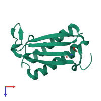 PDB entry 3n4h coloured by chain, top view.