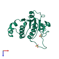 PDB entry 3n4j coloured by chain, top view.