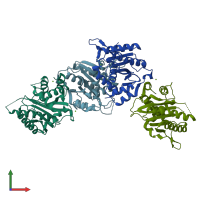 PDB entry 3n4p coloured by chain, front view.