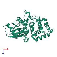 PDB entry 3n4u coloured by chain, top view.