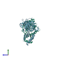 PDB entry 3n4v coloured by chain, side view.