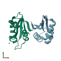 PDB entry 3n4w coloured by chain, front view.