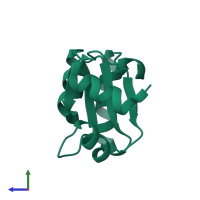 PDB entry 3n4y coloured by chain, side view.
