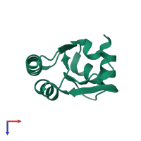 PDB entry 3n4y coloured by chain, top view.