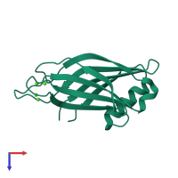 PDB entry 3n5a coloured by chain, top view.