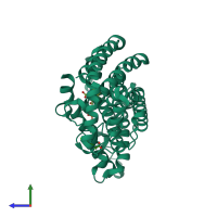 PDB entry 3n5h coloured by chain, side view.