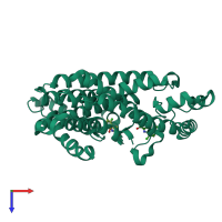 PDB entry 3n5h coloured by chain, top view.