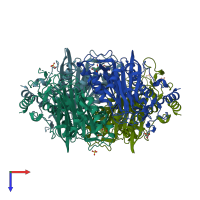 PDB entry 3n5i coloured by chain, top view.