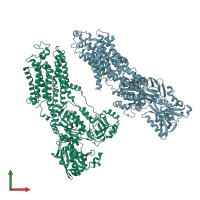 PDB entry 3n5k coloured by chain, front view.