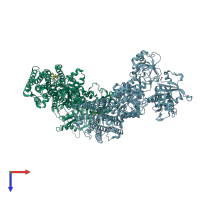 PDB entry 3n5k coloured by chain, top view.
