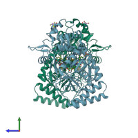 PDB entry 3n5r coloured by chain, side view.