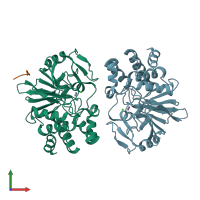 PDB entry 3n5u coloured by chain, front view.