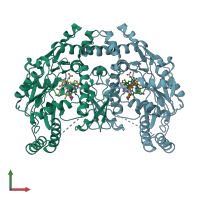 PDB entry 3n5x coloured by chain, front view.