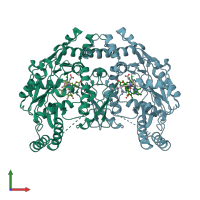 PDB entry 3n60 coloured by chain, front view.