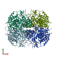 PDB entry 3n6j coloured by chain, front view.