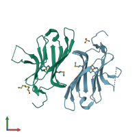 PDB entry 3n6y coloured by chain, front view.