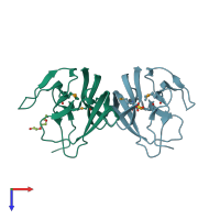 PDB entry 3n6y coloured by chain, top view.