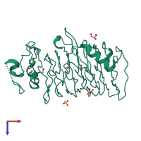 PDB entry 3n6z coloured by chain, top view.