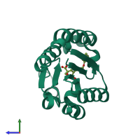 PDB entry 3n76 coloured by chain, side view.