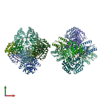 PDB entry 3n7a coloured by chain, front view.