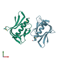 PDB entry 3n7c coloured by chain, front view.