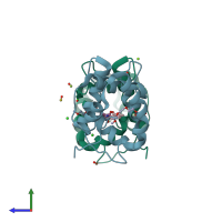 PDB entry 3n7h coloured by chain, side view.