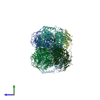 PDB entry 3n81 coloured by chain, side view.