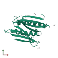 DUF3276 family protein in PDB entry 3n8b, assembly 1, front view.