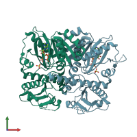 PDB entry 3n8d coloured by chain, front view.