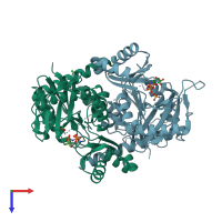 PDB entry 3n8d coloured by chain, top view.