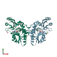 PDB entry 3n8h coloured by chain, front view.