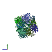 PDB entry 3n8n coloured by chain, side view.