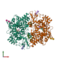 PDB entry 3n8w coloured by chain, front view.